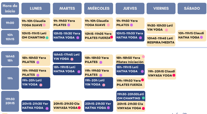 Horario septiembre