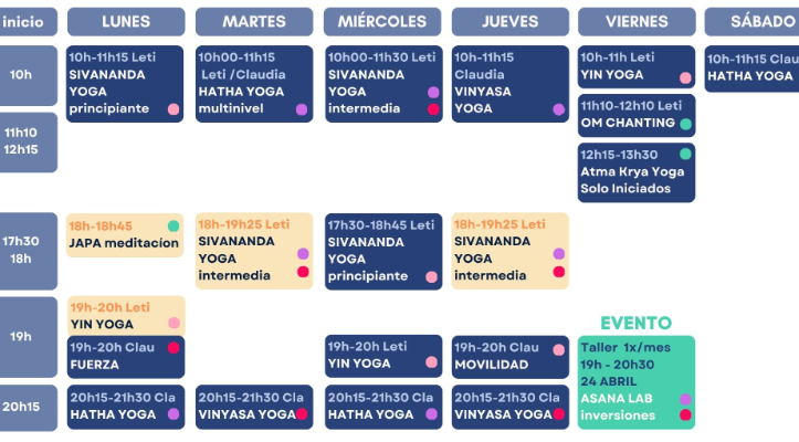 Horario abril y festivos