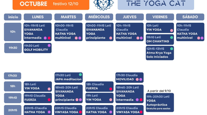Horario octubre