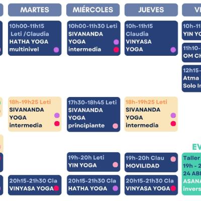 Horario abril y festivos