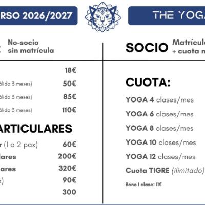Tarifas 2026/2027